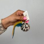 اسباب بازی توپ کنفی دم‌ دار مشکی مخصوص گربه