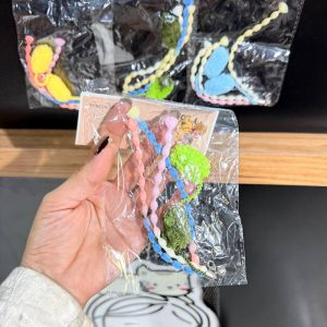 سری یدک چوب بازی گربه طرح کرم در سه رنگ آبی سبز زرد